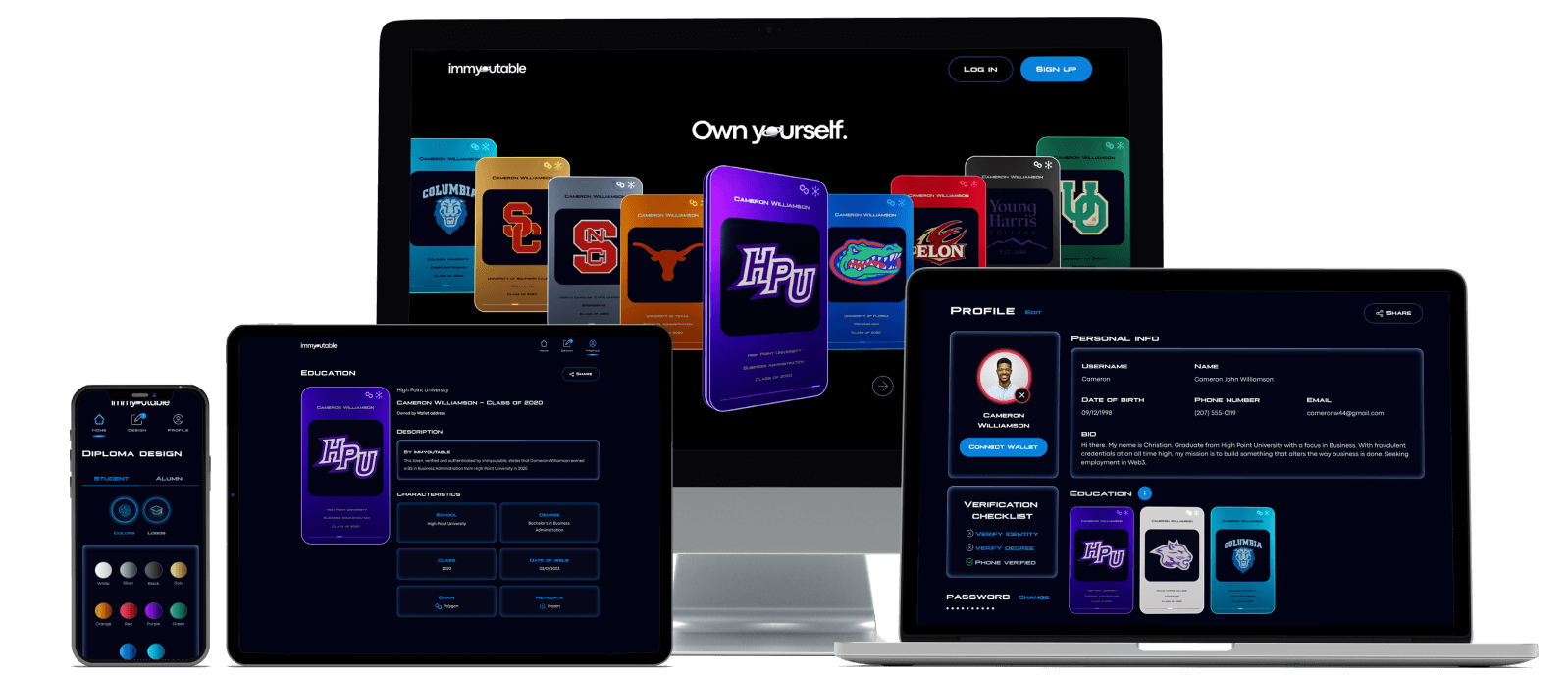 Immyoutable screen app