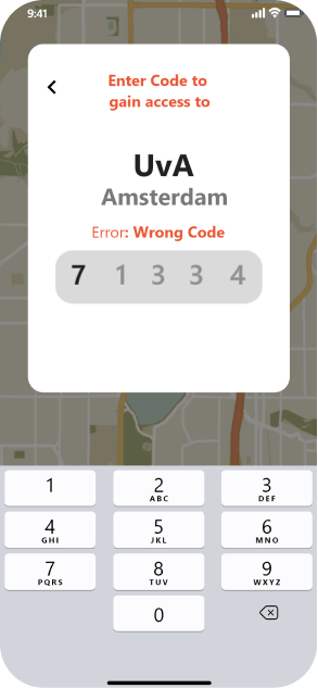 entering code to gain access
