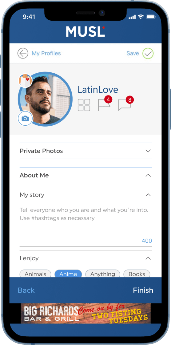 user profile description